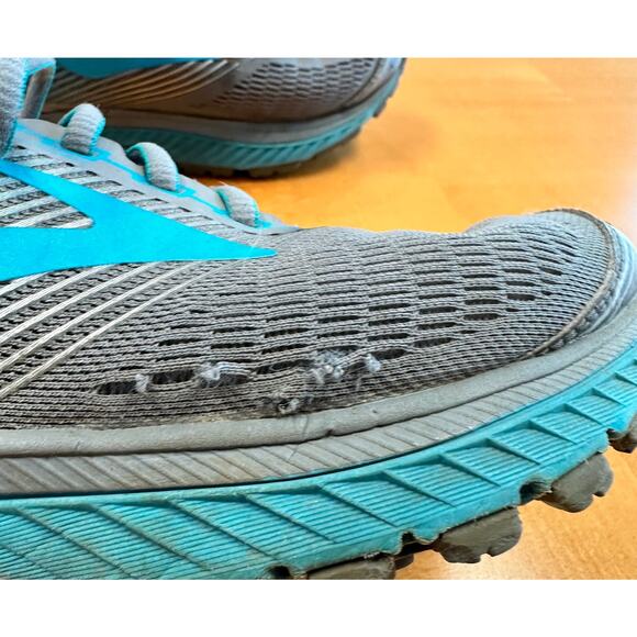 Brooks Ghost 10 Gray Aqua Teal 1202461B038 Athletic Sneakers Sz 8.5 Wide - Picture 8 of 12